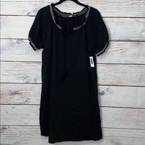 Old Navy Black Boho Short Sleeve Dress Medium